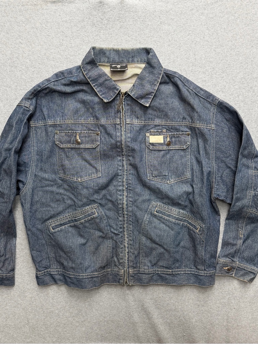 Men's rocawear Y2K Denim Zip-Up Jacket in Blue